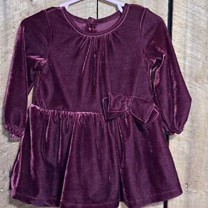 Carters Just One You Burgundy Velvet Dress Size 9 months  Christmas Holiday